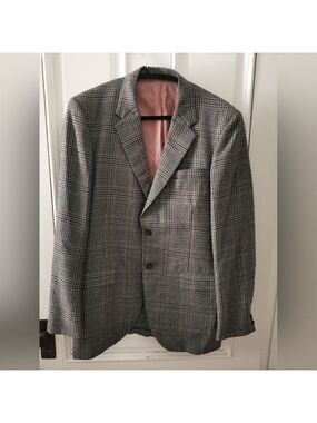 Vintage Mens 70s Unisex Herringbone Classic Tailored 🏴󠁧󠁢󠁳󠁣󠁴󠁿 Wool Coat40